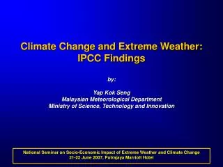 National Seminar on Socio-Economic Impact of Extreme Weather and Climate Change