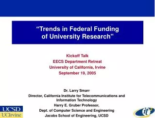 “Trends in Federal Funding of University Research&quot;