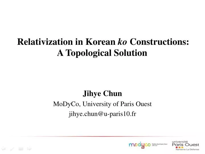 relativization in korean ko constructions a topological solution