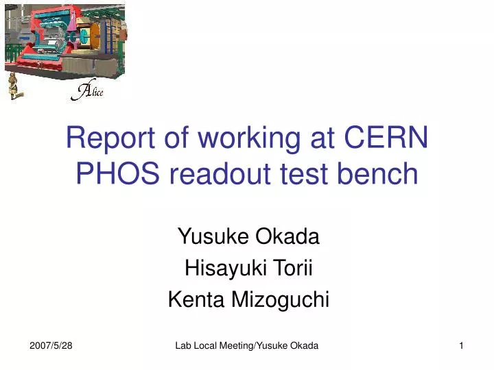 report of working at cern phos readout test bench