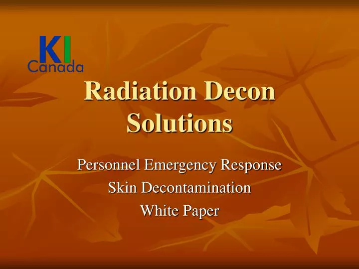 radiation decon solutions