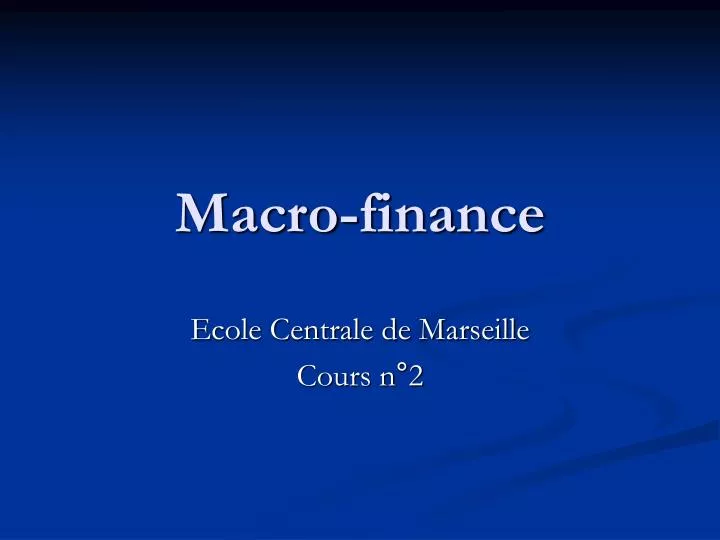 macro finance