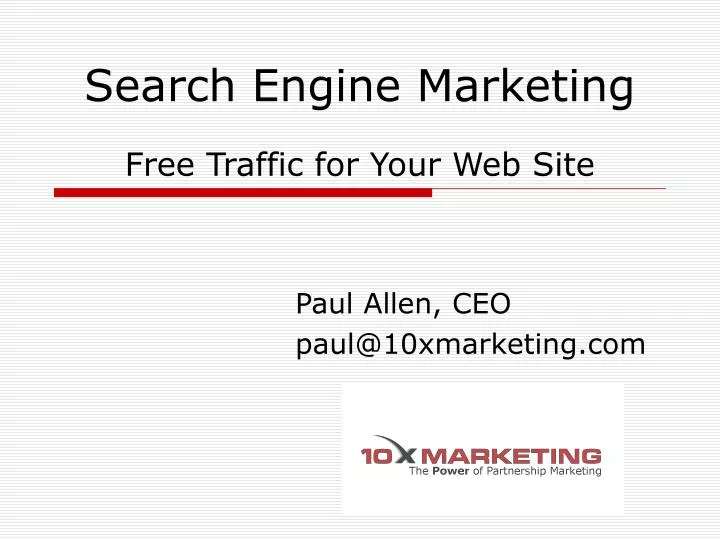 search engine marketing free traffic for your web site