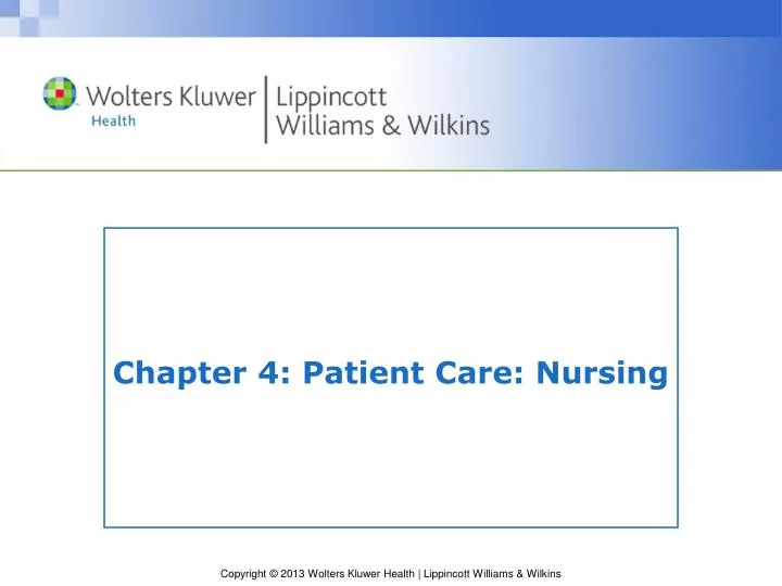 chapter 4 patient care nursing