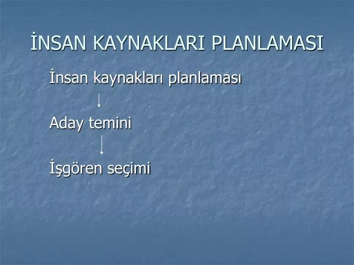 nsan kaynaklari planlamasi