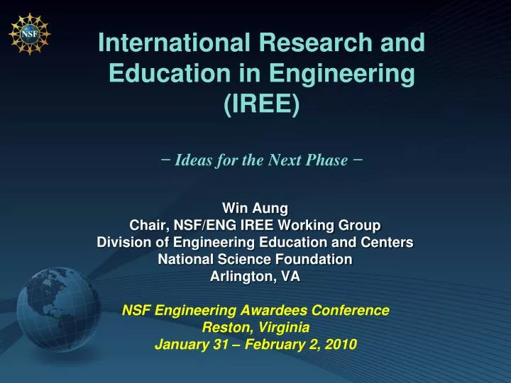 international research and education in engineering iree ideas for the next phase