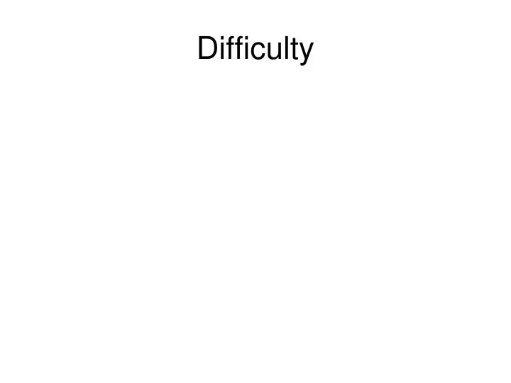 difficulty