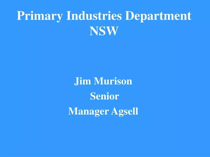 primary industries department nsw