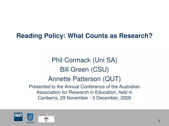 reading policy what counts as research