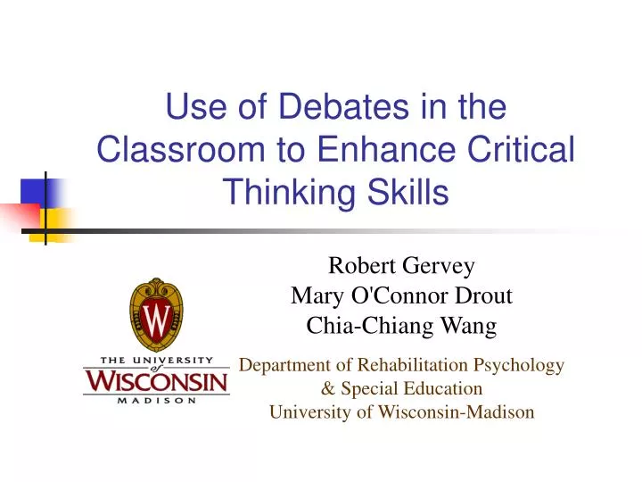 use of debates in the classroom to enhance critical thinking skills