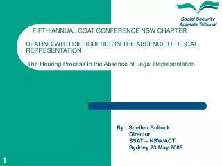 By: Suellen Bullock Director SSAT – NSW/ACT Sydney 23 May 2008