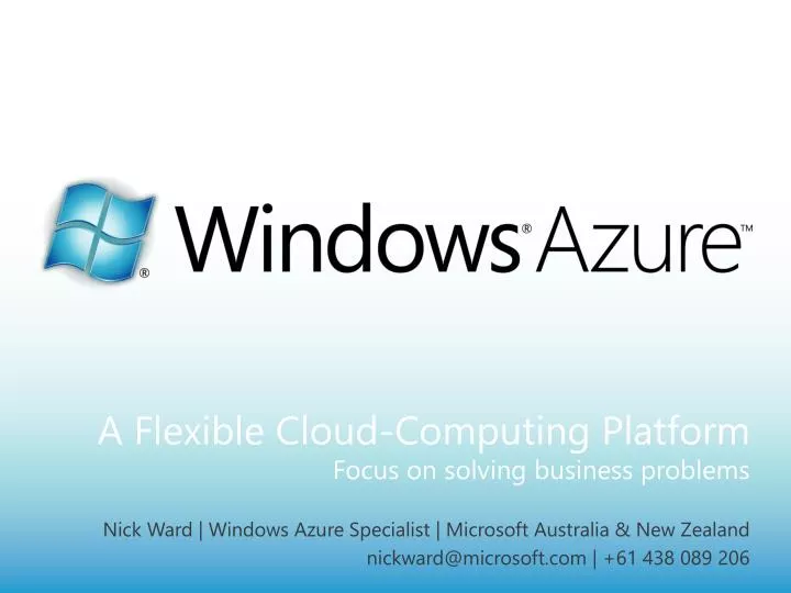 a flexible cloud computing platform focus on solving business problems