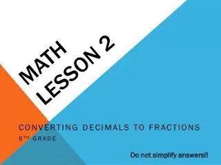 Math Lesson 2