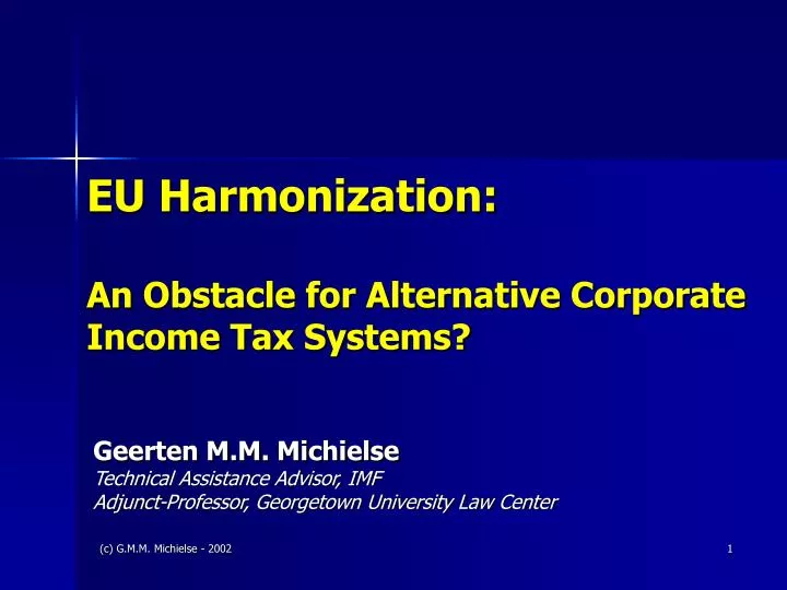 eu harmonization an obstacle for alternative corporate income tax systems
