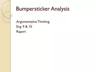 Bumpersticker Analysis