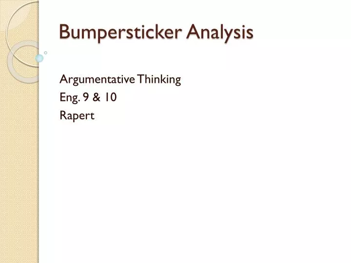 bumpersticker analysis