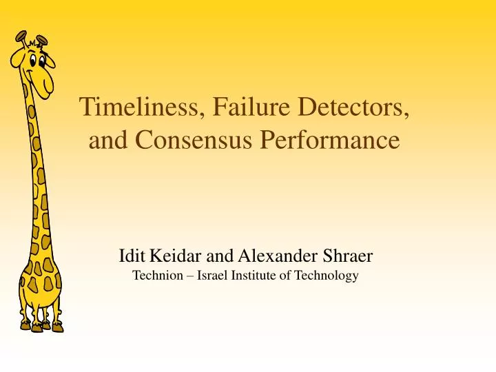 timeliness failure detectors and consensus performance