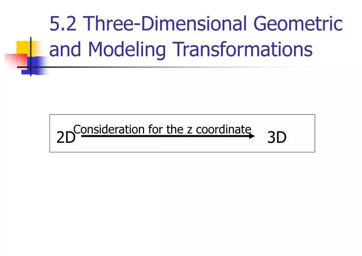 5 2 three dimensional geometric and modeling transformations