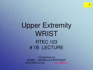 Upper Extremity WRIST