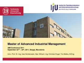 Master of Advanced Industrial Management
