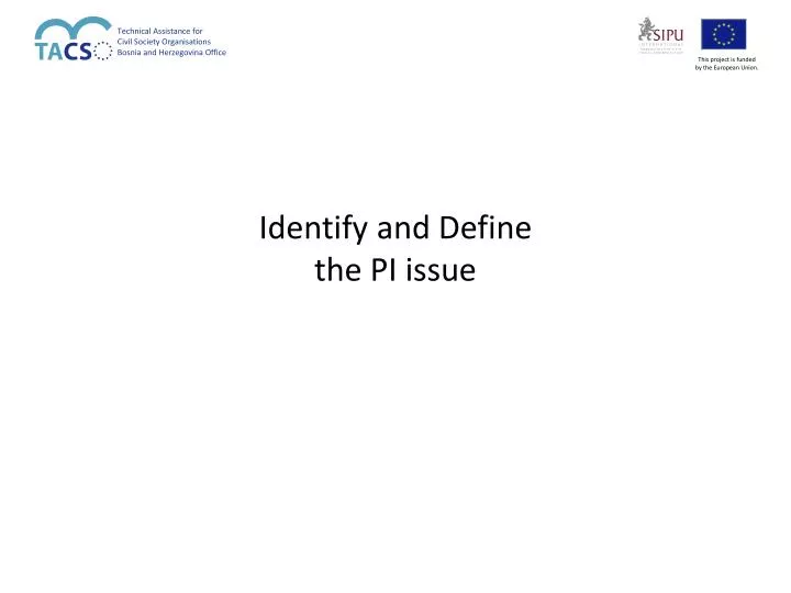 identify and define the pi issue