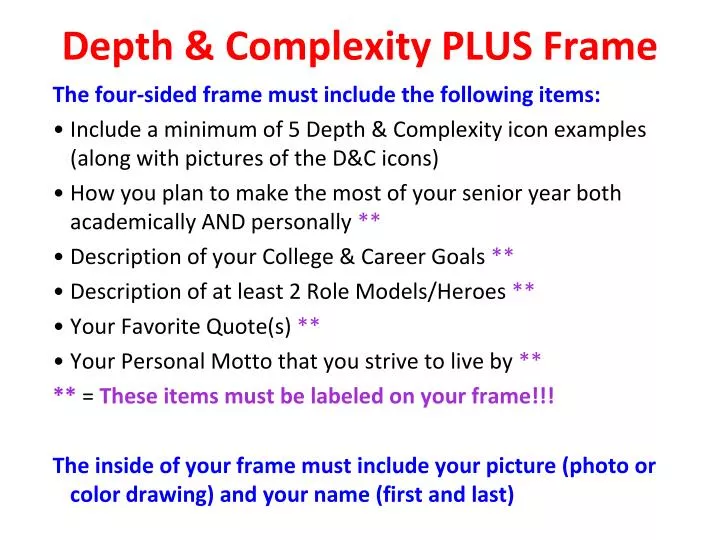 depth complexity plus frame