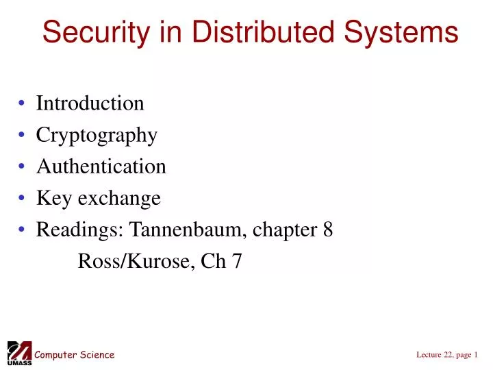 security in distributed systems