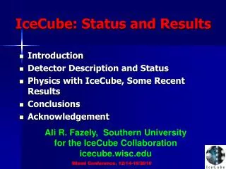 IceCube : Status and Results