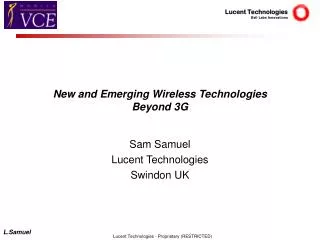 New and Emerging Wireless Technologies Beyond 3G