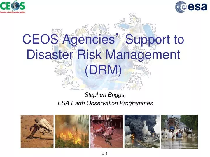 ceos agencies support to disaster risk management drm