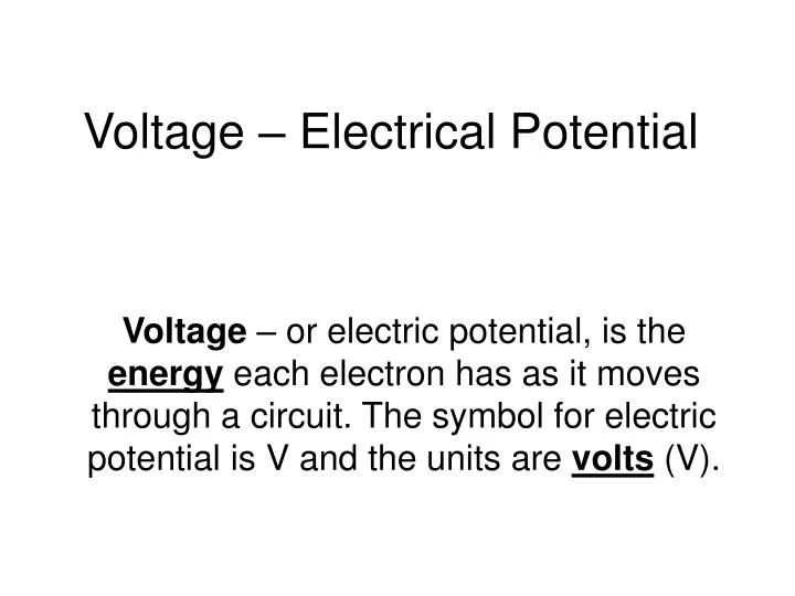 voltage electrical potential