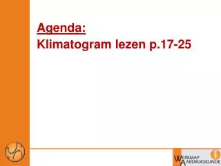 Agenda: Klimatogram lezen p.17-25