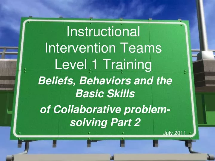 instructional intervention teams level 1 training