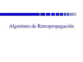 Algoritmo de Retropropagación