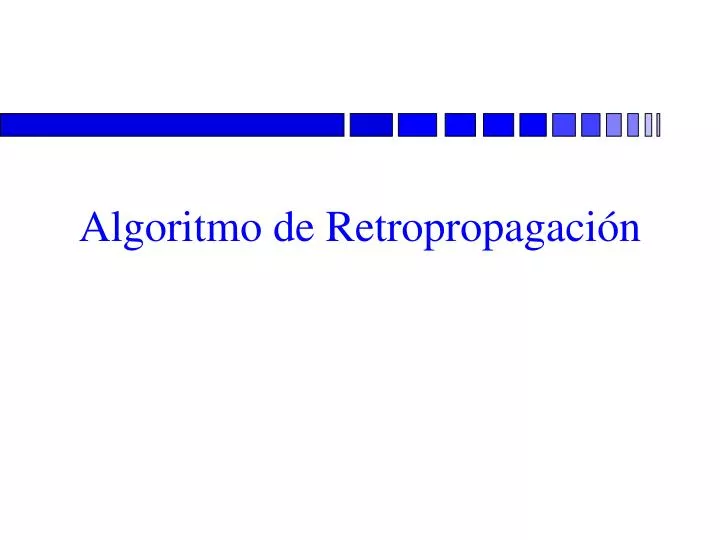 algoritmo de retropropagaci n