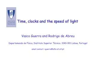 Time, clocks and the speed of light