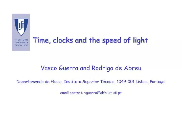 time clocks and the speed of light