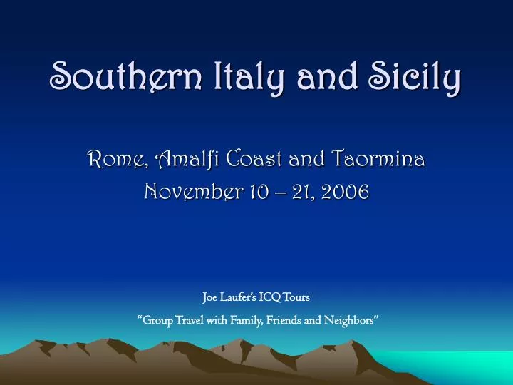 southern italy and sicily
