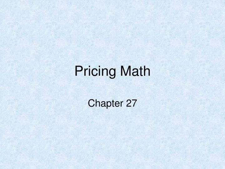pricing math