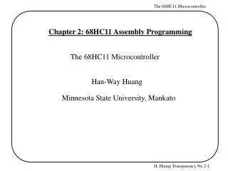 Chapter 2: 68HC11 Assembly Programming