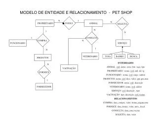 MODELO DE ENTIDADE E RELACIONAMENTO - PET SHOP