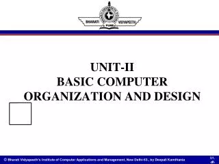 UNIT-II BASIC COMPUTER ORGANIZATION AND DESIGN