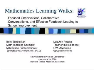 Mathematics Learning Walks: