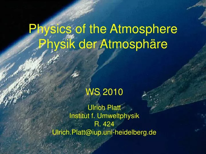 physik der atmosph re ii