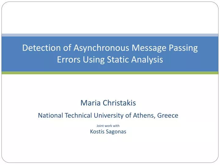 detection of asynchronous message passing errors using static analysis