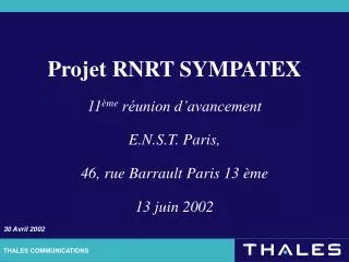 Projet RNRT SYMPATEX