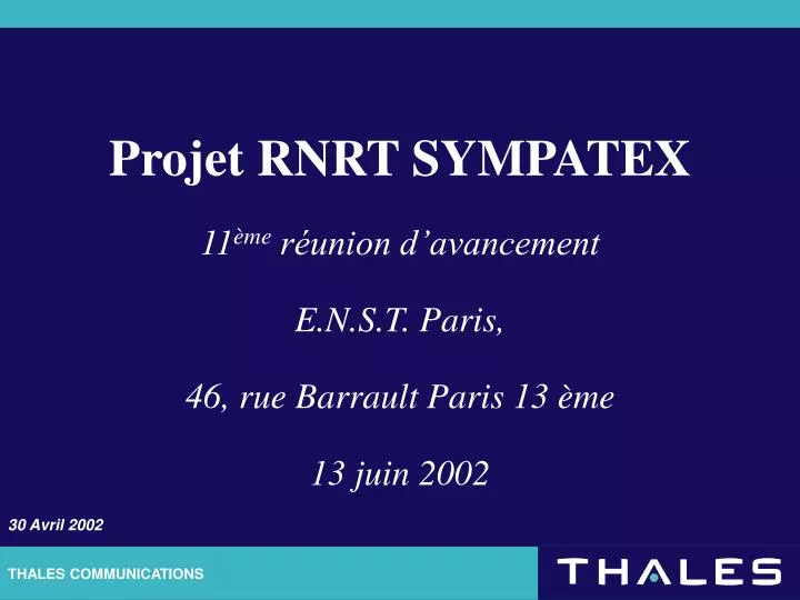 projet rnrt sympatex