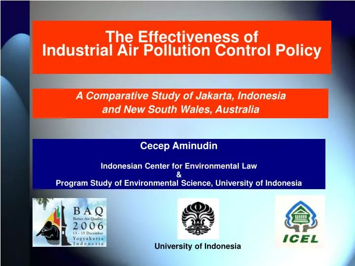 the effectiveness of industrial air pollution control policy