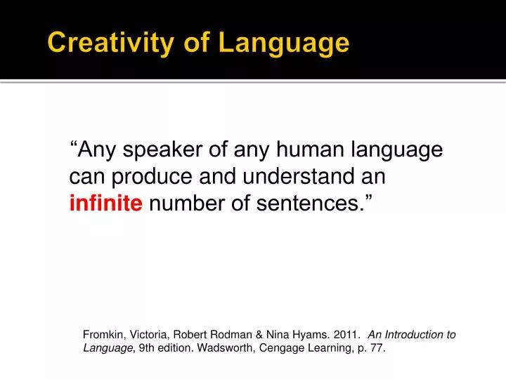 creativity of language