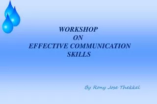 WORKSHOP ON EFFECTIVE COMMUNICATION SKILLS